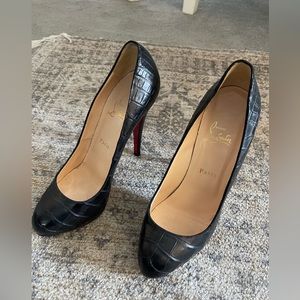 Custom black alligator christian louboutin pumps